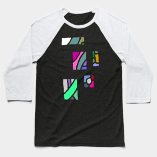 Abstract Art Color Patchwork Design Baseball T-Shirt